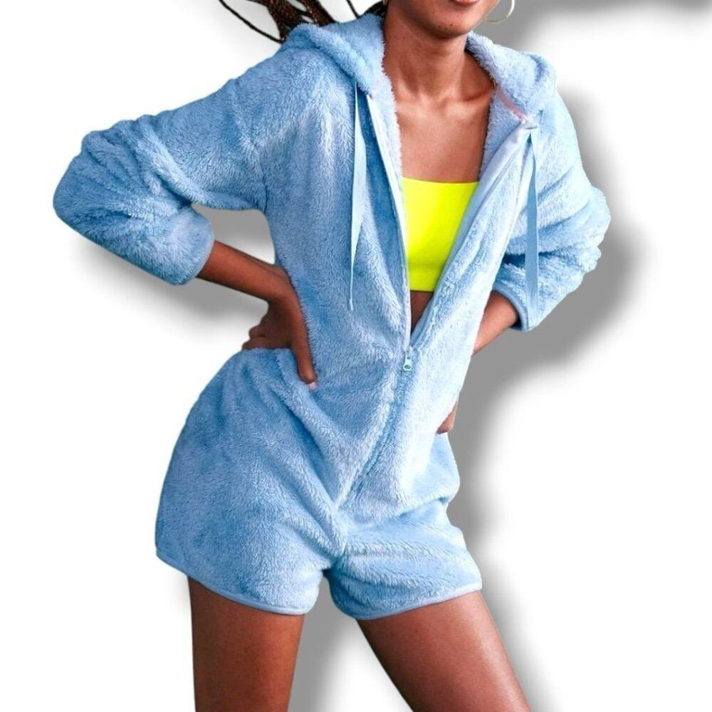 Fuzzy Shorty Pajama Suit Romper